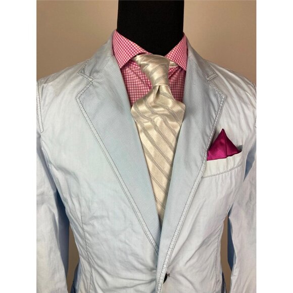 ARMANI Collezioni Italian Light Blue *Summer* Modern 2Btn Sport Jacket 40R 40 R - Picture 2 of 4